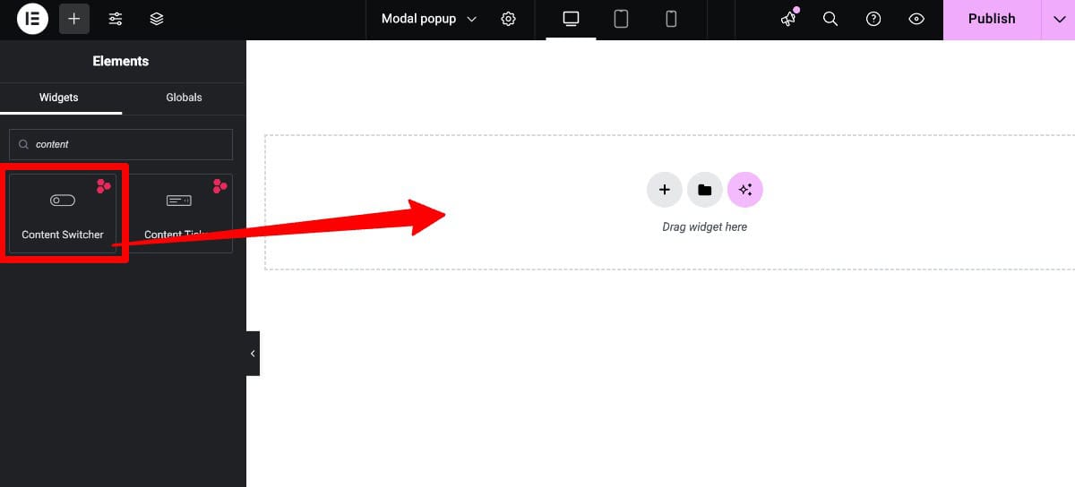 Elementor Content Switcher