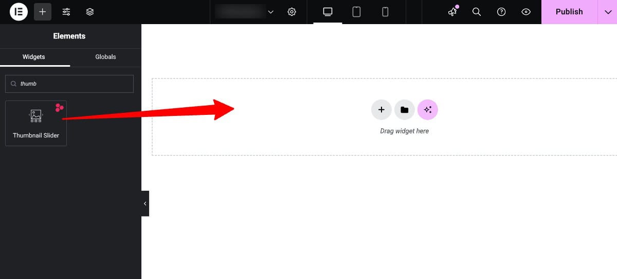 Thumbnail Slider in Elementor