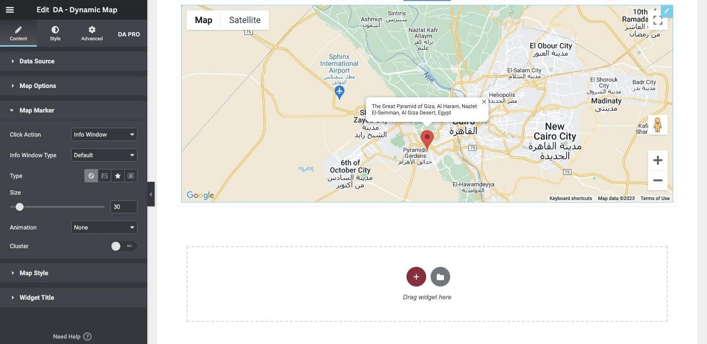 DA Dynamic Map: Map Marker Settings(Default Layout)