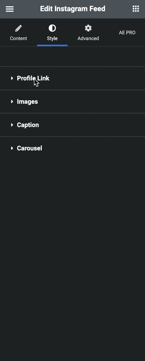 Instagram Feed Style Settings