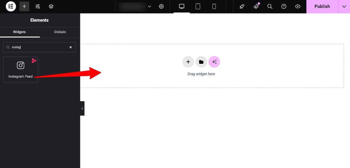 Instagram Feed: Add Widget