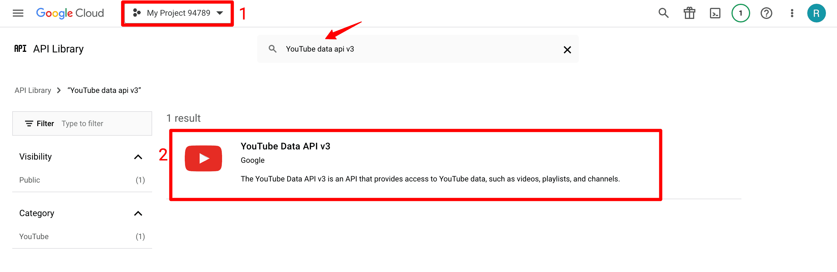 Google Cloud: YouTube API Version Option