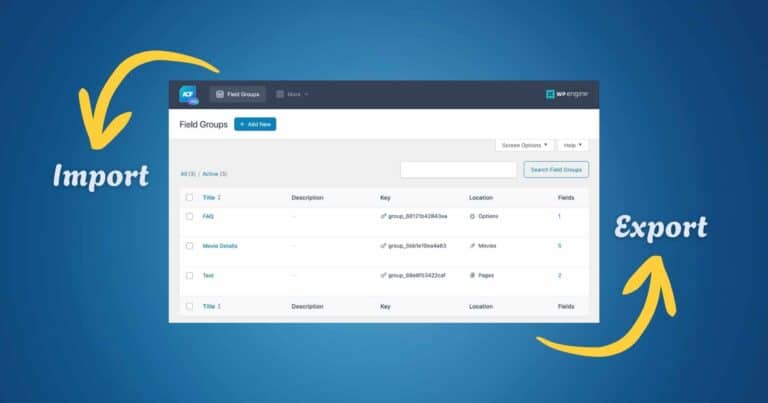 Import Export Advanced Custom Fields Field Groups