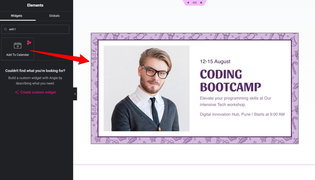 Include Add to Calendar Widget in Elementor