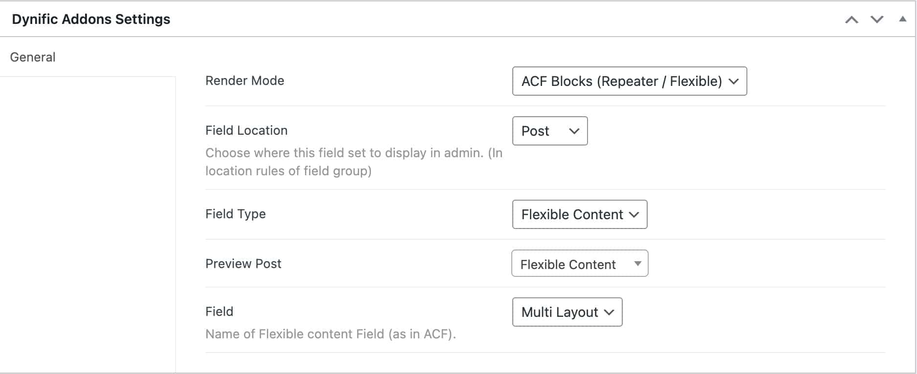 Create ACF Flexible Template in Dynific Addons
