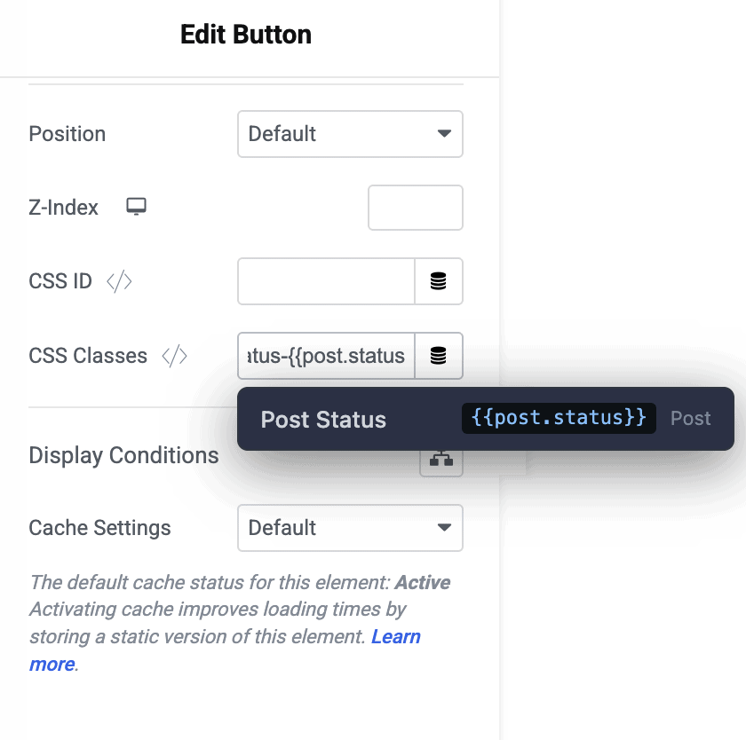 Using a token inside Custom CSS Classes