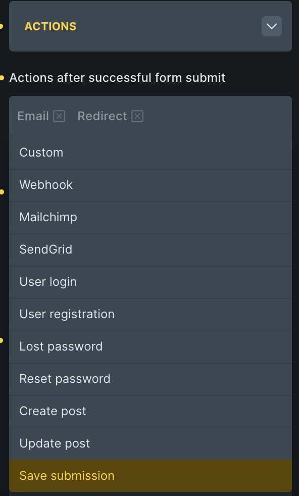 Bricks Builder Form Actions