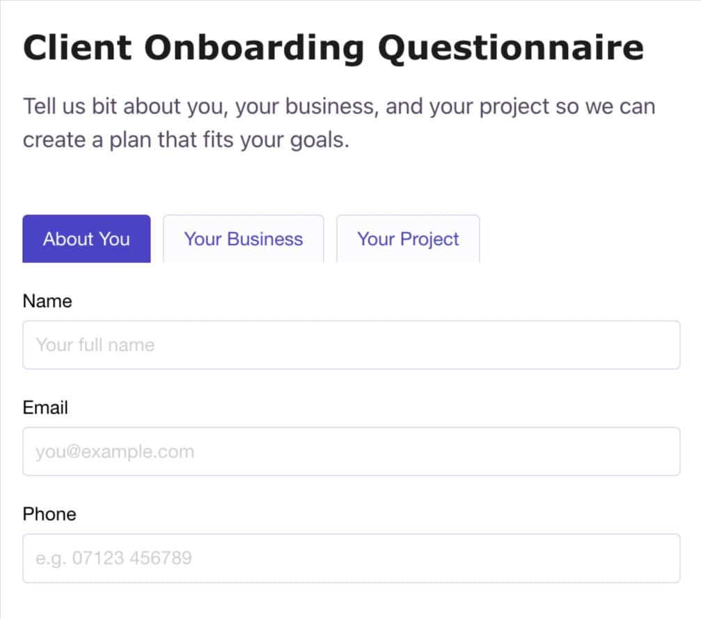 Client Onboarding Form Using WS Forms in WordPress