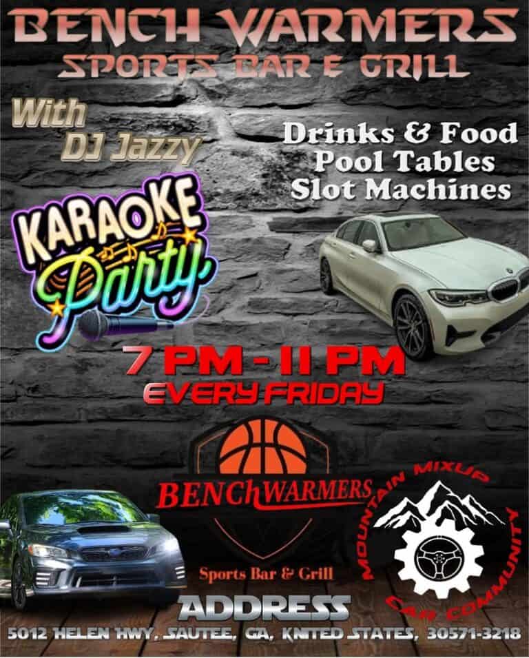 BENCHWARMERS X MMCC CARS AND KARAOKE car show in Sautee, GA