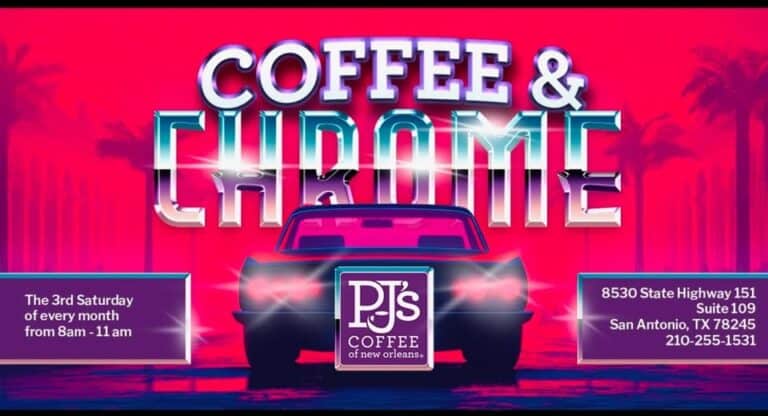 Coffee & Chrome – Monthly Car Meet at PJ’s Coffee! car show in San Antonio, TX