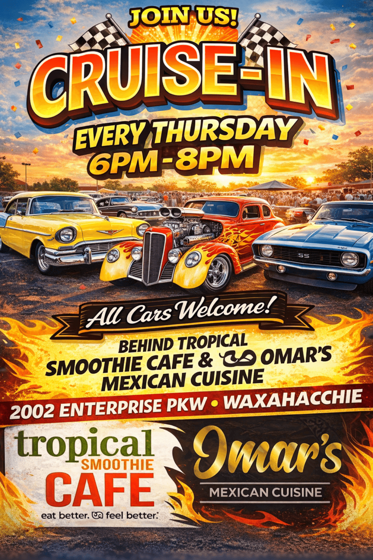 Thursday Cruise-In at Tropical Smoothie Cafe car show in Waxahachie, TX