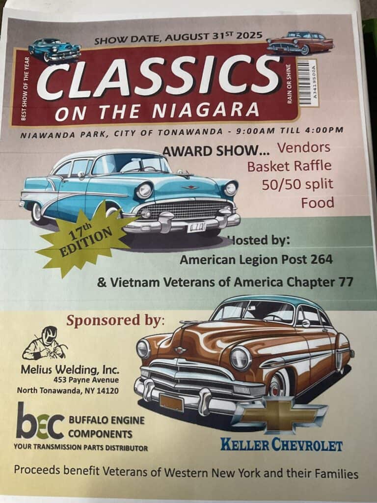 Classics on the Niagara Car Show event at Niawanda Park in North Tonawanda, NY on August 31, 2025