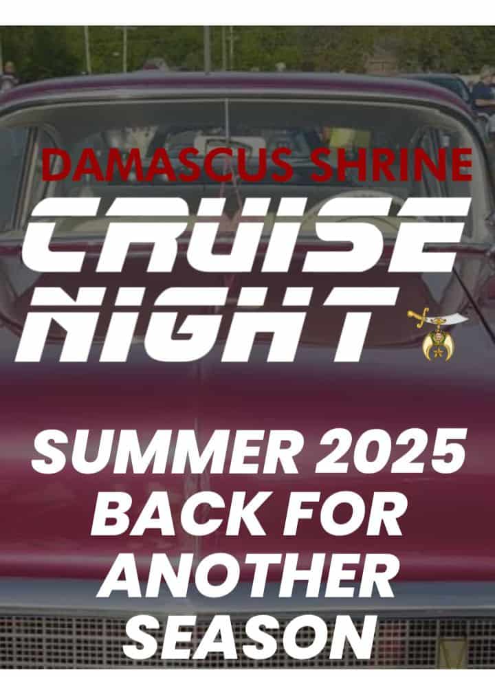 Damascus Shriners Friday Cruise Nights event at Damascus Shriners in Webster, NY on June 6, 2025