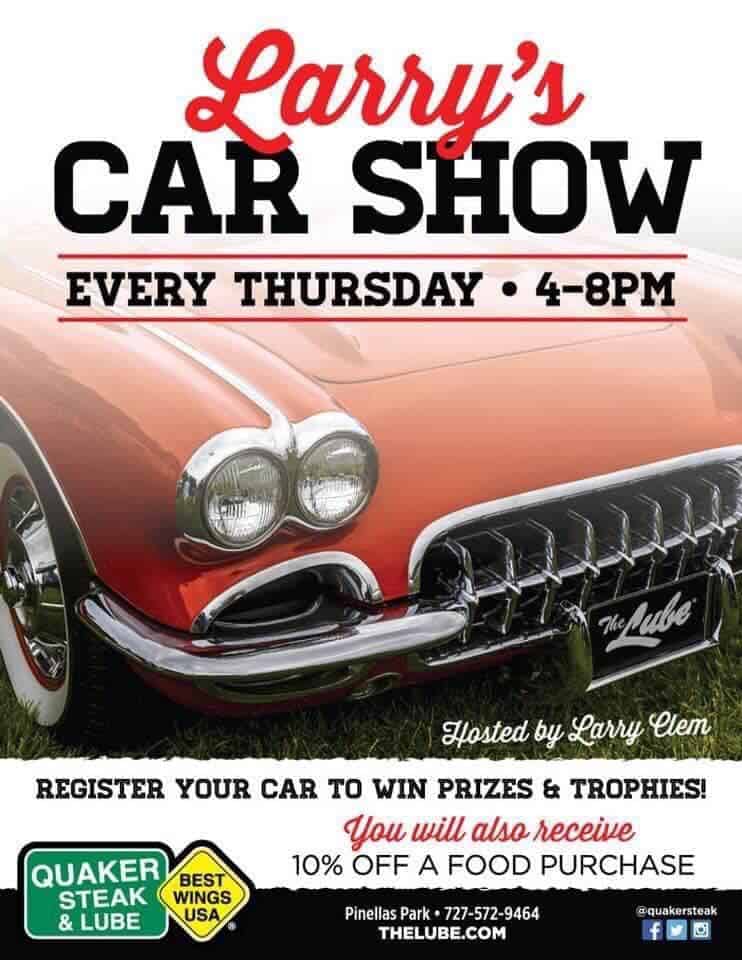 Larr's Thursday Night Car Show event at Quaker Steak & Lube (Clearwater) in Pinellas Park, FL on April 6, 2023
