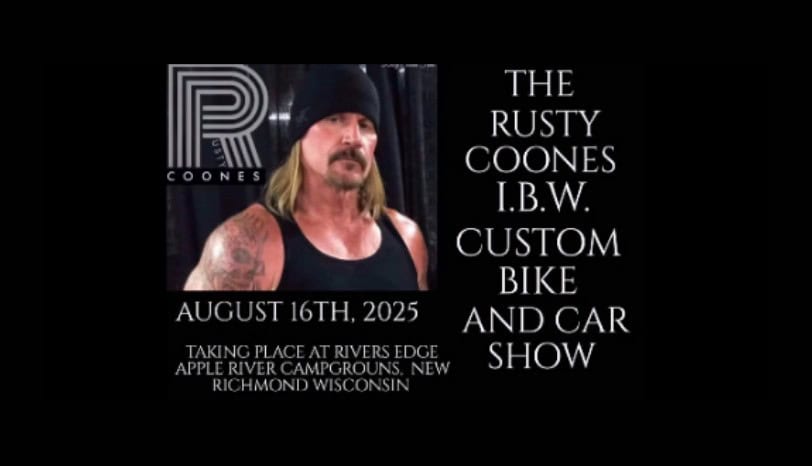 THE RUSTY COONES I.B.W. CUSTOM BIKE AND CAR SHOW event at 1809 Raleigh Rd in New Richmond, WI on August 16, 2025
