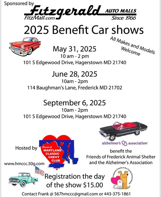2025 Benefit Car Shows event at Fitzgerald Auto Malls in Hagerstown, MD on May 31, 2025