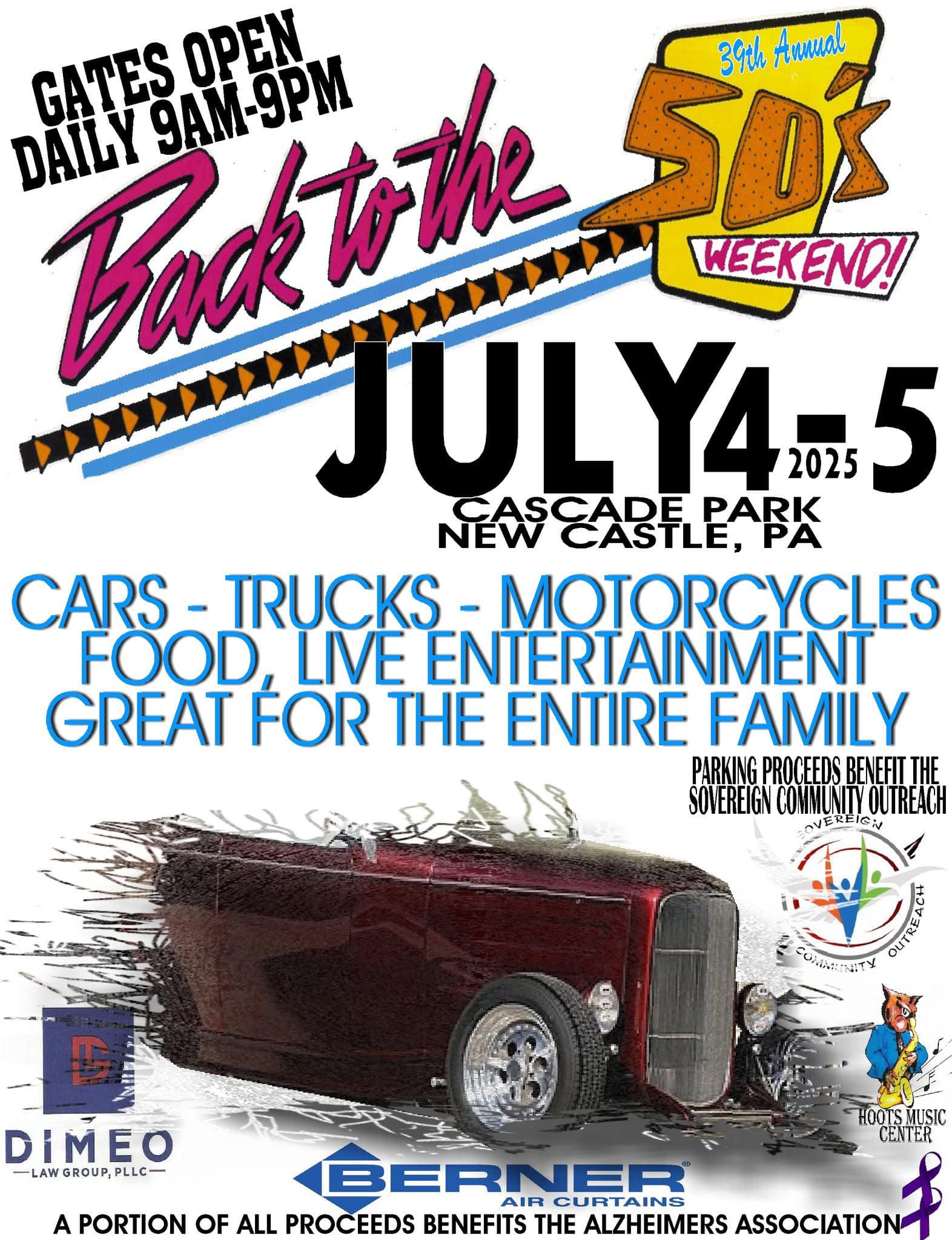 Back to the 50's WeekendEvent event at Cascade Park in New Castle, PA on July 4, 2025