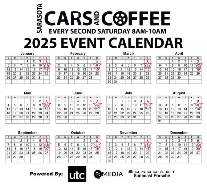 Sarasota Cars & Coffee 2025 Schedule
