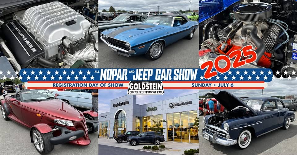 ALL MOPAR & JEEP CAR SHOW 2025 at Goldstein CDJR in Latham! event at 968 Loudon Rd in Latham, NY on July 6, 2025