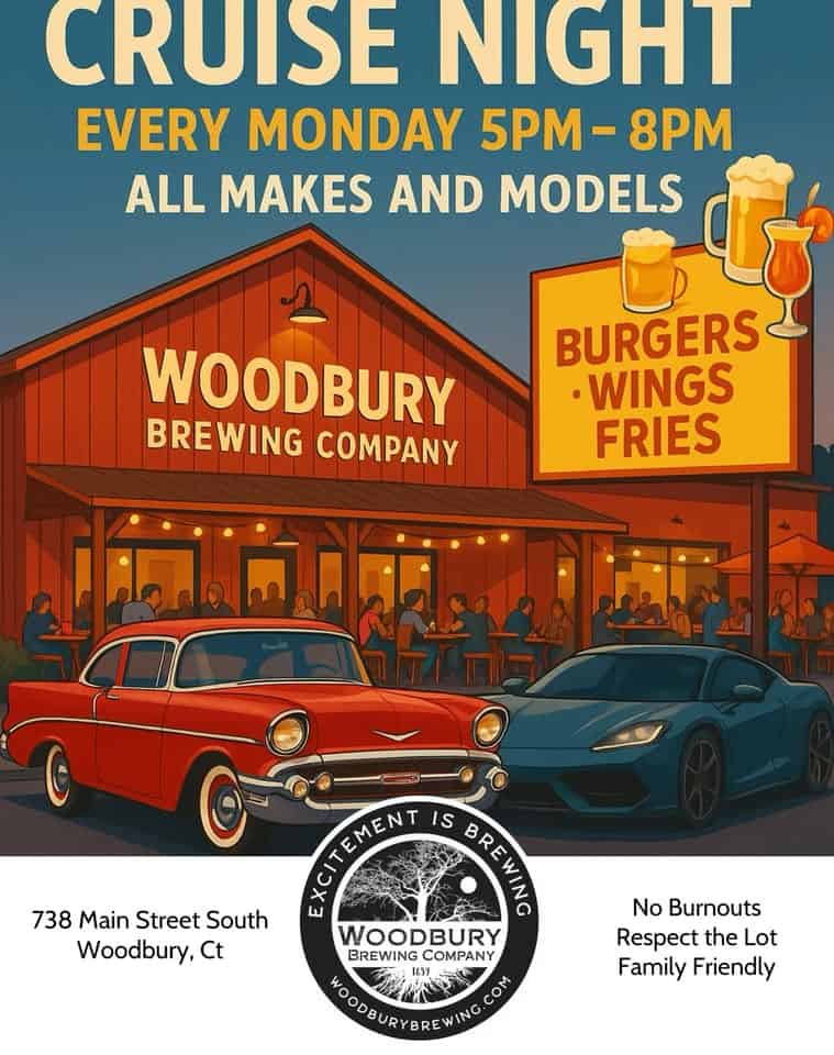 Cruise Night at the Woodbury Brewing Company event at Woodbury Brewing Company in Woodbury, CT on April 14, 2025