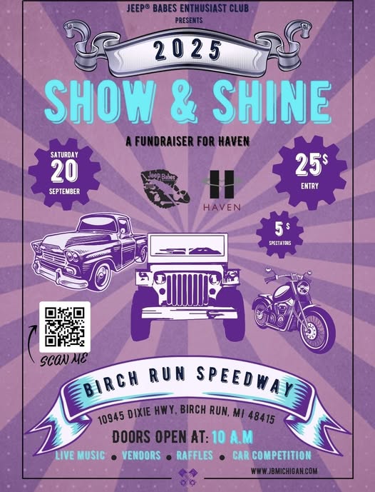 Jeep Babes Enthusiast Club Presents: 2025 Show & Shine event at Birch Run Speedway in Birch Run, MI on September 20, 2025