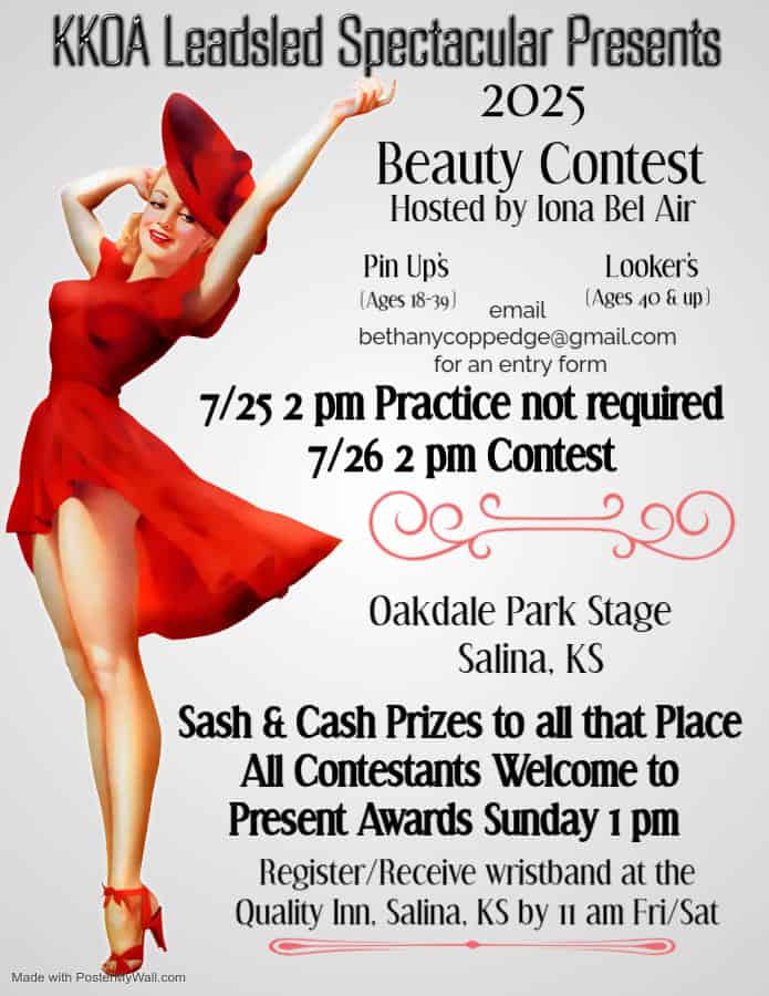 KKOA Leadsled Spectacular Beauty Contest event at Oakdale Park in Salina, KS on July 25, 2025