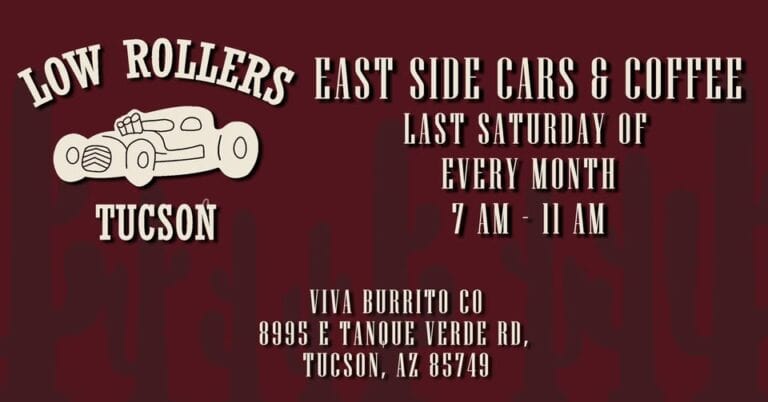 East Side Cars and Coffee at Viva Burrito Co. car show in Tucson, AZ