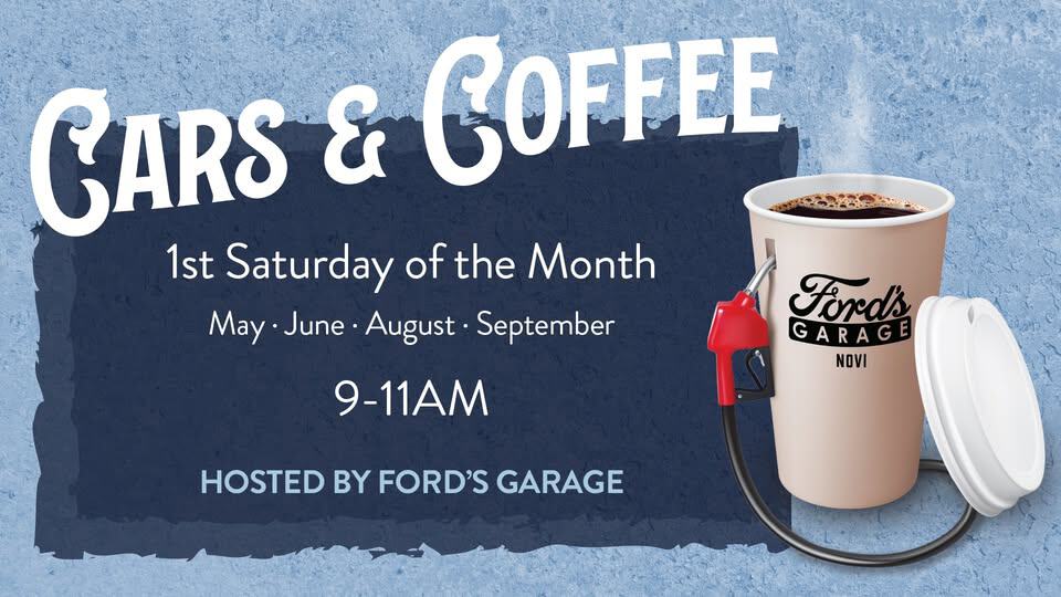 Cars & Coffee at Ford's Garage Novi event at 44175 W 12 Mile Rd in Novi, MI on June 7, 2025