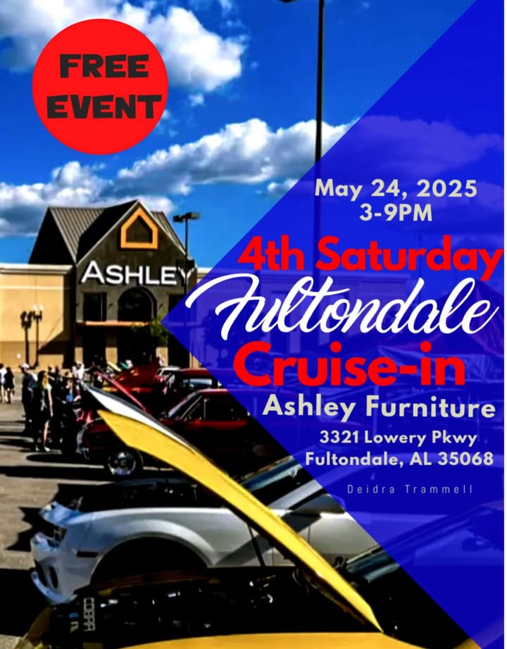 Fultondale Ashley Furniture Cruise-In event at Ashley Furniture in Fultondale, AL on May 24, 2025