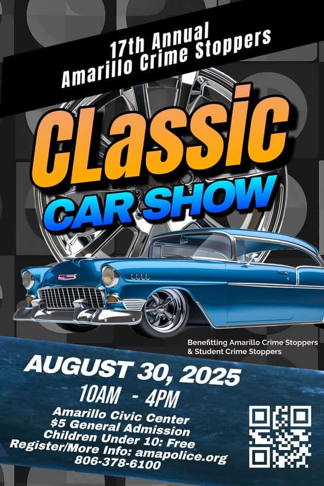 17th Annual Crime Stoppers Car Show event at 403 S Buchanan St in Amarillo, TX on August 30, 2025