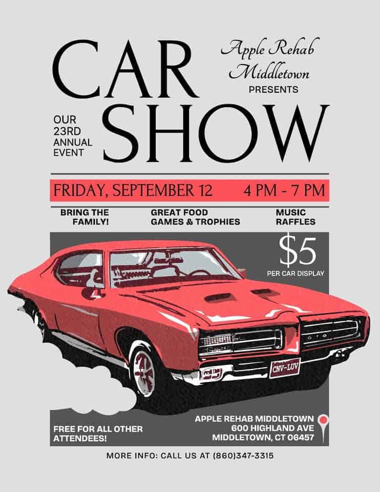 23rd Annual Car Show event at 600 Highland Ave in Middletown, CT on September 12, 2025