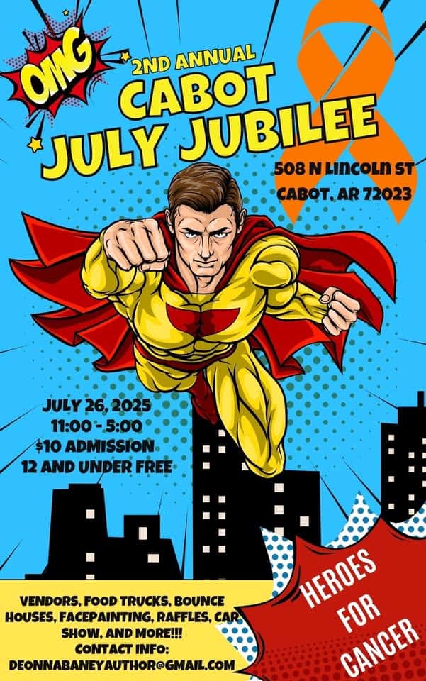 2nd Annual Cabot July Jubilee & Car Show event at Cabot Veterans Park Community Center in Cabot, AR on July 26, 2025