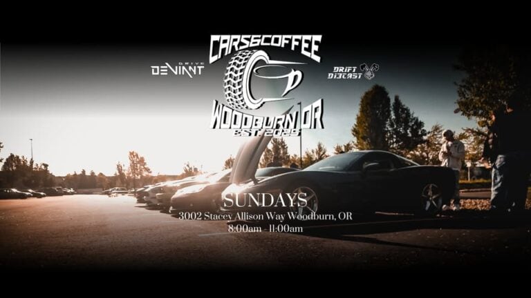 Woodburn Cars and Coffee car show in Woodburn, OR