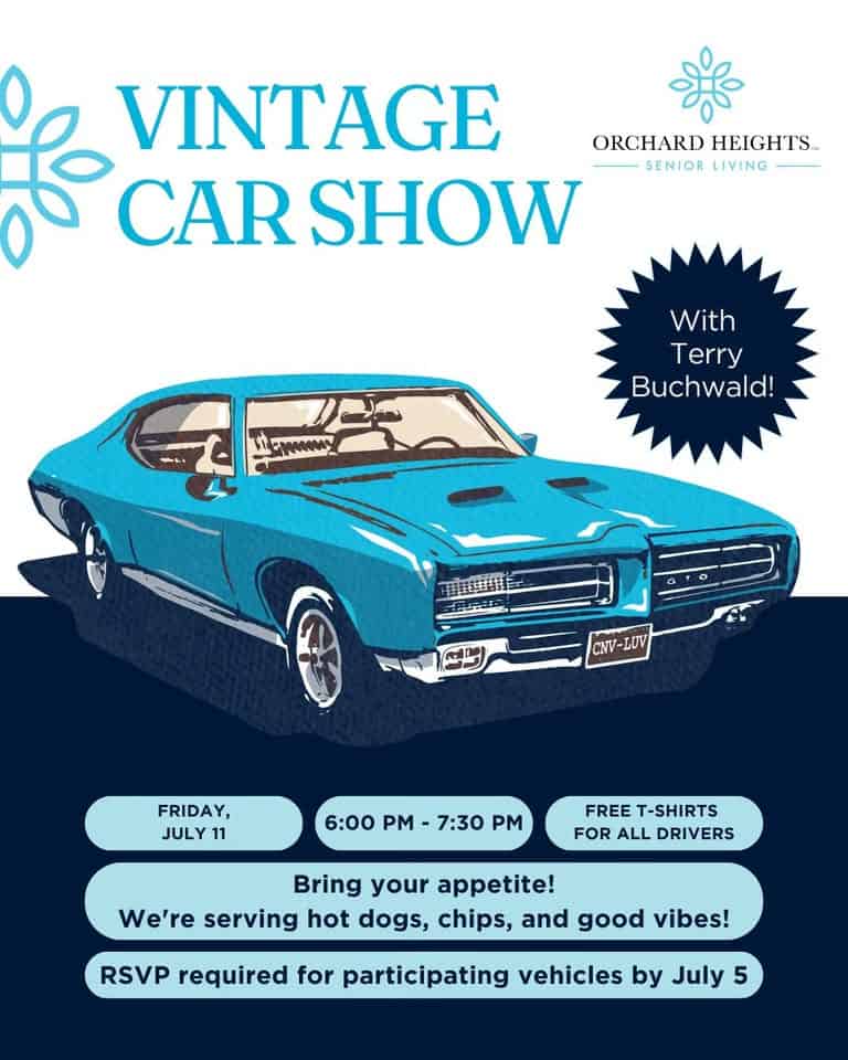 Annual Vintage Car Show event at 5200 Chestnut Ridge Rd in Orchard Park, NY on July 11, 2025