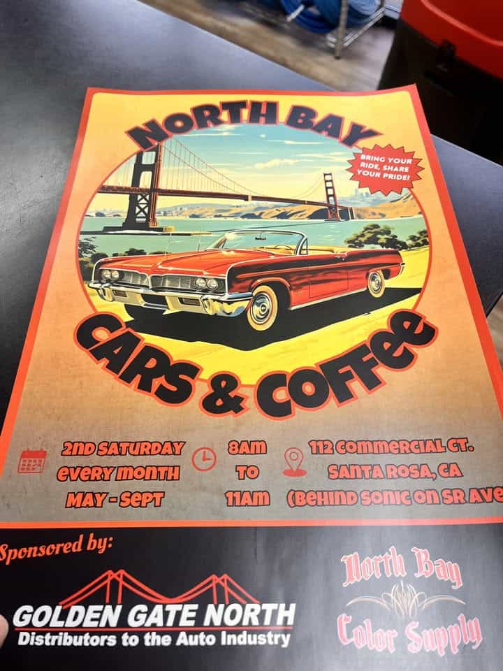 Cars & Coffee event at 112 Commercial Ct in Santa Rosa, CA on September 13, 2025
