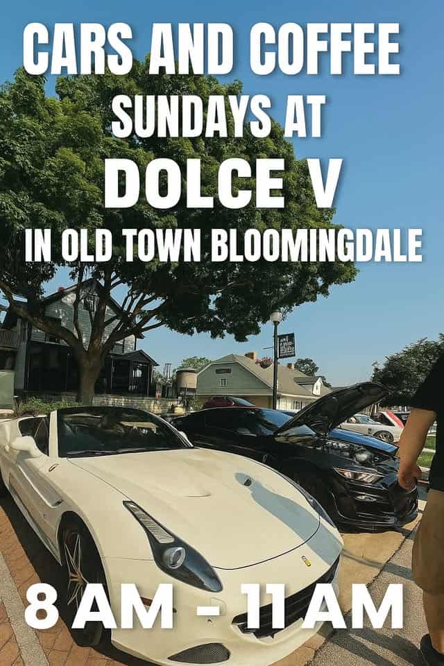 Cars & Coffee event at 106 3Rd St in Bloomingdale, IL on June 29, 2025