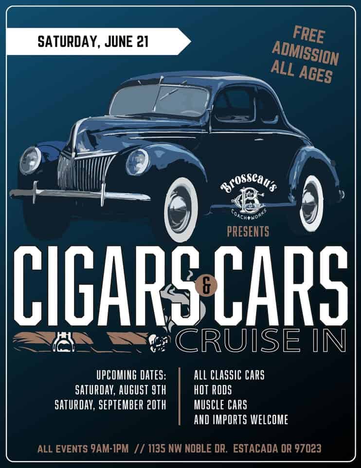 Cigars and Cars event at 1135 Nw Noble Dr in Estacada, OR on September 20, 2025