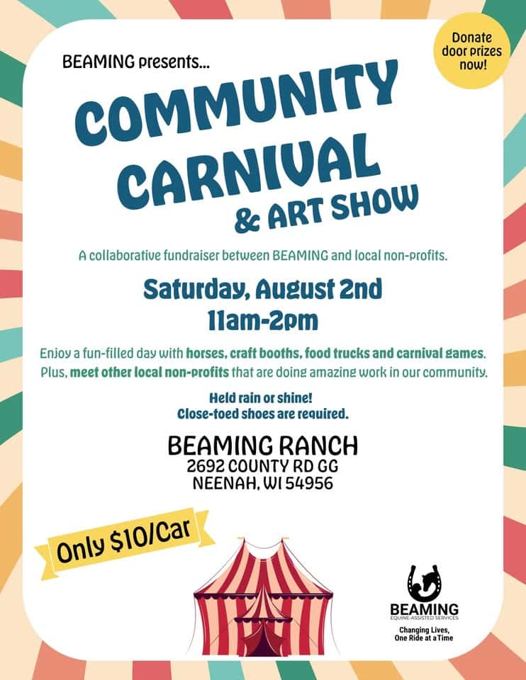 Community Carnival & Art Show event at 2692 Cr-Gg in Neenah, WI on August 2, 2025