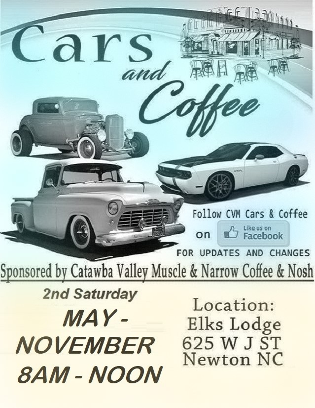 CVM Cars & Coffee event at Elks Lodge in Newton, NC on May 13, 2025