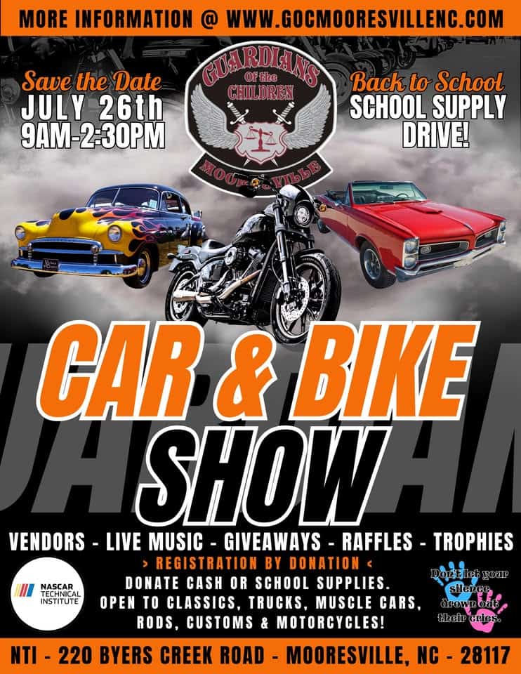 Guardians of the Children Car & Bike Show event at 220 Byers Creek Rd in Mooresville, NC on July 26, 2025