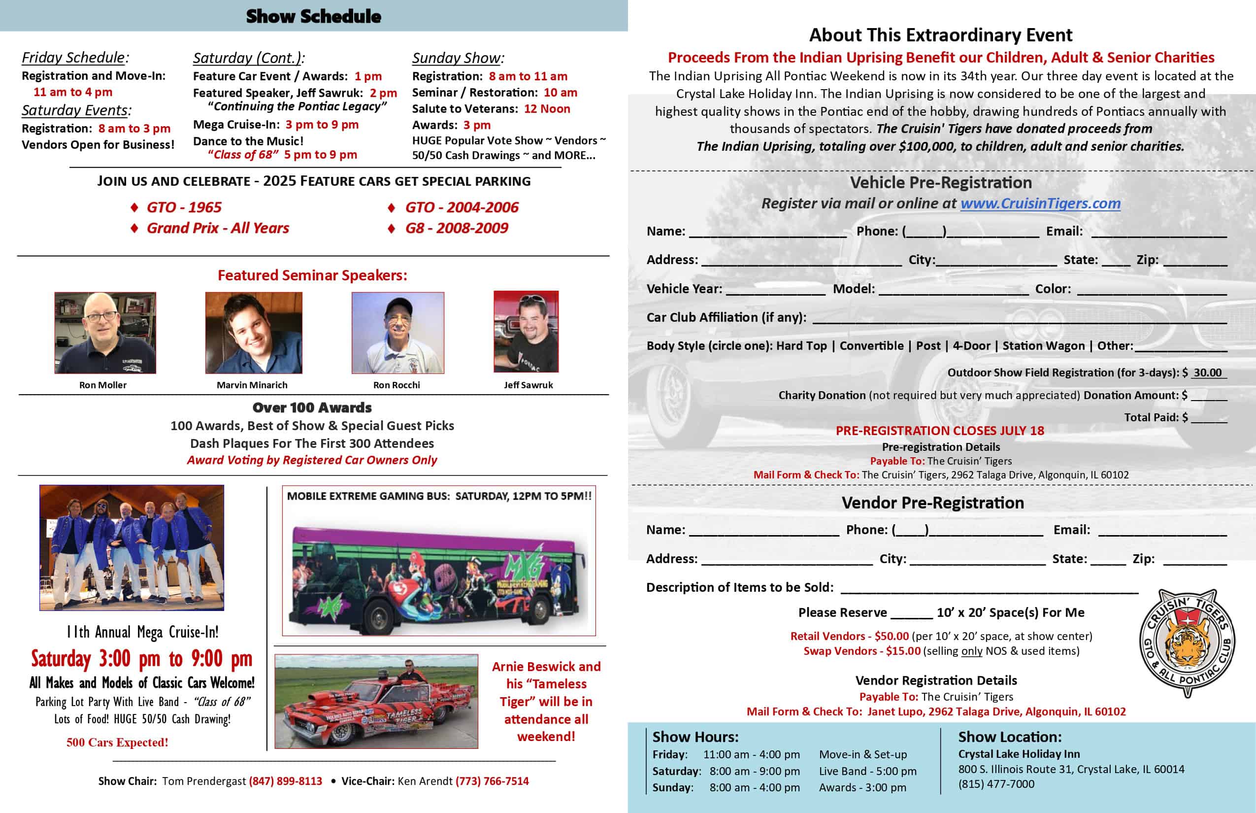 Indian Uprising All Pontiac Weekend event at Crystal Lake Holiday Inn in Crystal Lake, IL on August 11, 2025