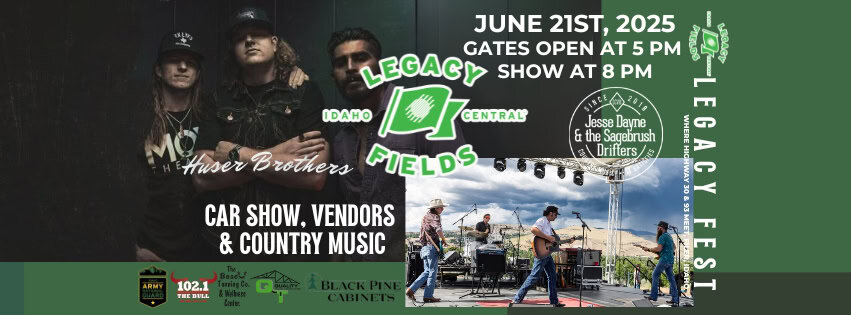 LEGACY FEST!  Car Show, Vendor Event, and Country Music! event at 21256 E 3900 N in Filer, ID on June 21, 2025