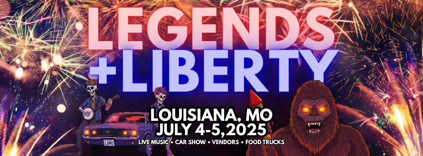 Legends & Liberty: Live Music, Carshow, Contests, Authors, and much more! event at 199 S Carolina St in Louisiana, MO on July 4, 2025