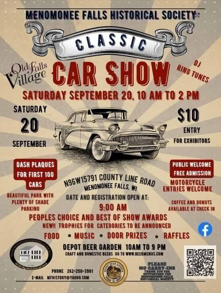Menomonee Falls Classic Car Show event at N96W15791 County Line Rd in Menomonee Falls, WI on September 20, 2025