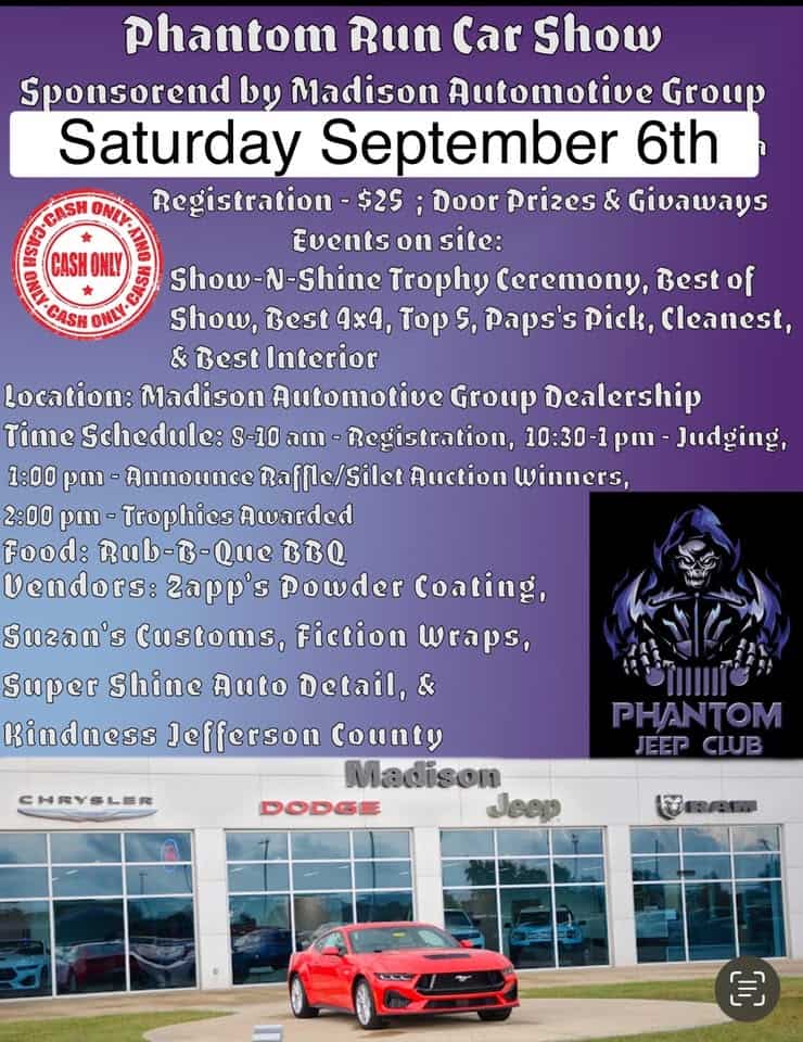 Phantom Run Car Show & Burnout Competition event at 301 E Clifty Dr in Madison, IN on September 6, 2025