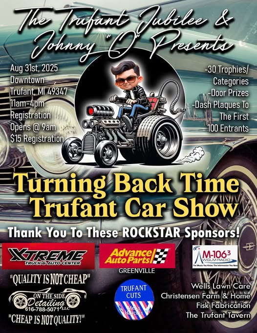 Turning Back Time Trufant Car Show event at Downtown Trufant in Trufant, MI on August 31, 2025