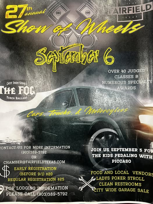 27th Annual Fairfield Texas Show of Wheels event at Fairfield Texas Show of Wheels in Fairfield, TX on September 5, 2025