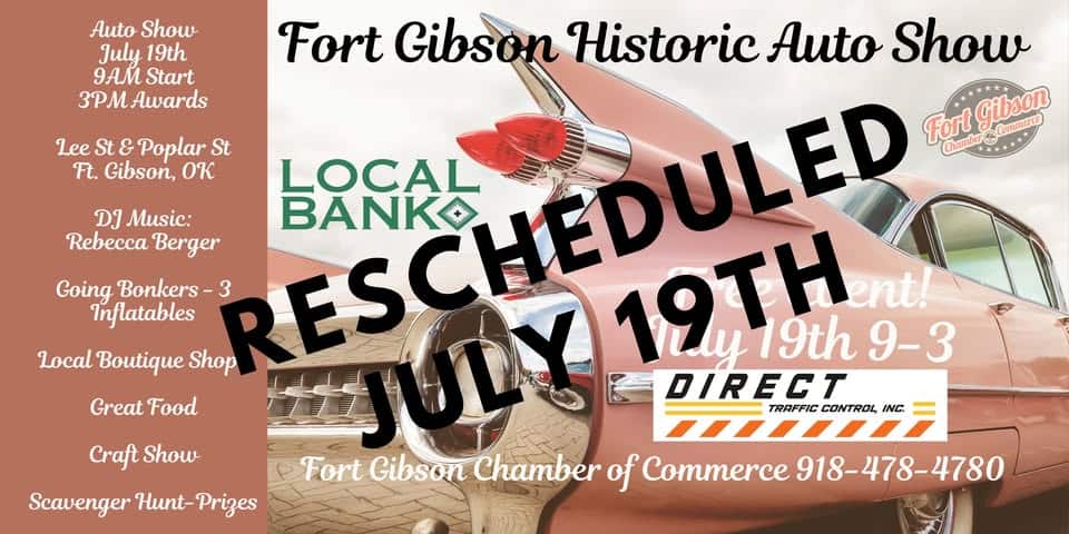 31st Annual Historic Fort Gibson Auto Show event at Lee St and Poplar St in Fort Gibson, OK on July 19, 2025