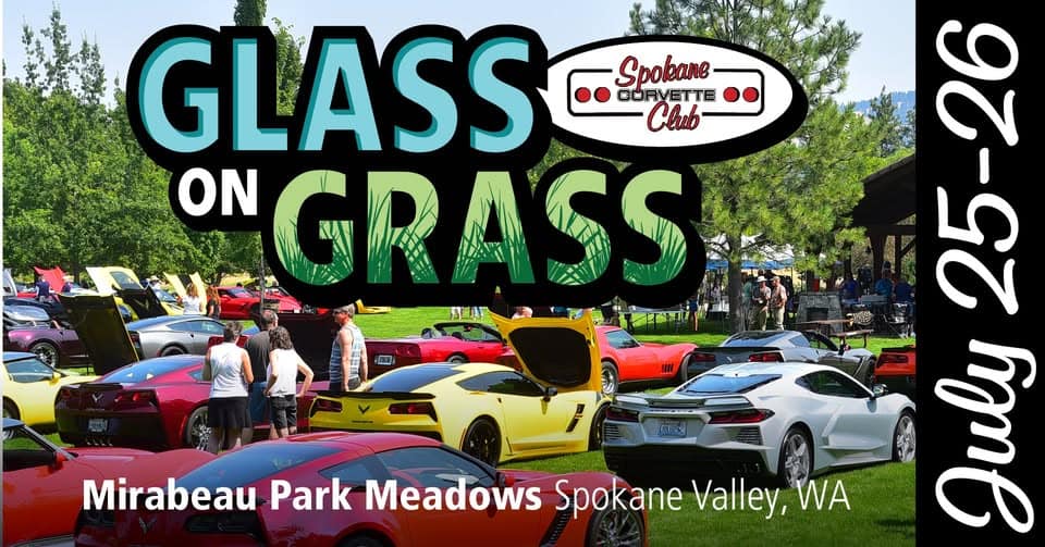 32nd Annual Glass On Grass All-Corvette Car Show event at Mirabeau Point Park in Spokane, WA on July 25, 2025