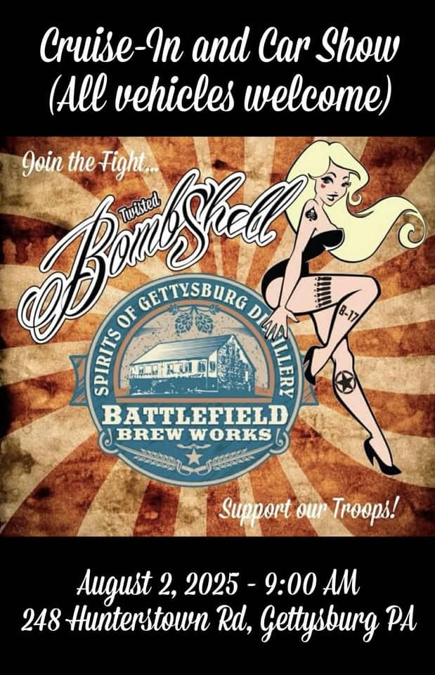 Battlefield Car Show event at 248 Hunterstown Rd in Gettysburg, PA on August 2, 2025